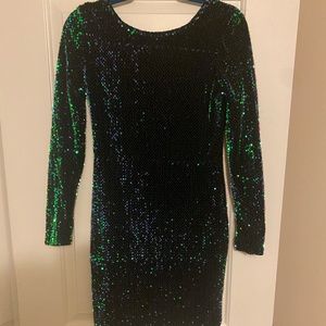 Topshop Green Sequin Dress